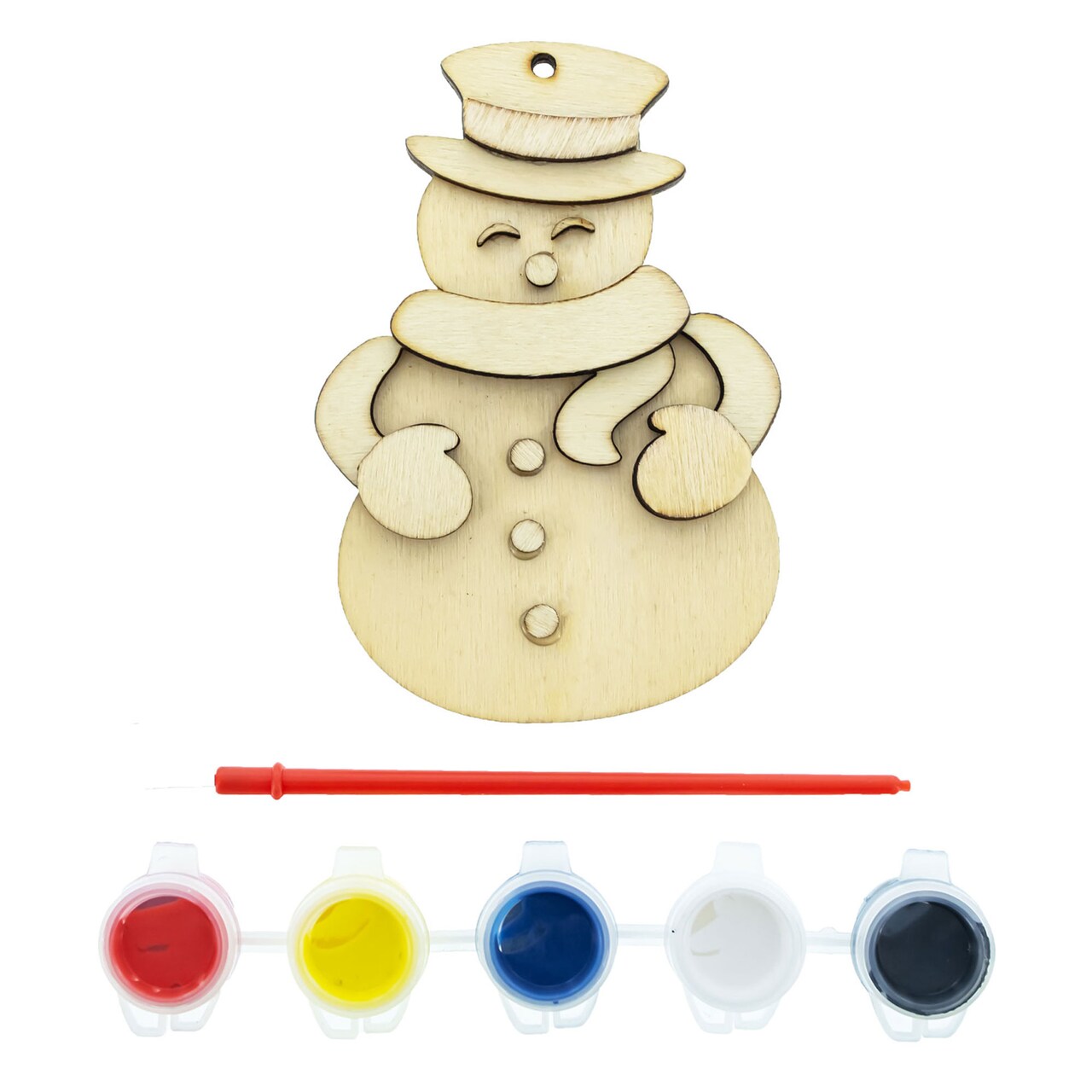 Unfinished Wooden Snowman Christmas Ornament Cutout DIY Craft Kit